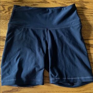 Navy Blue High-Waisted Biker Shorts